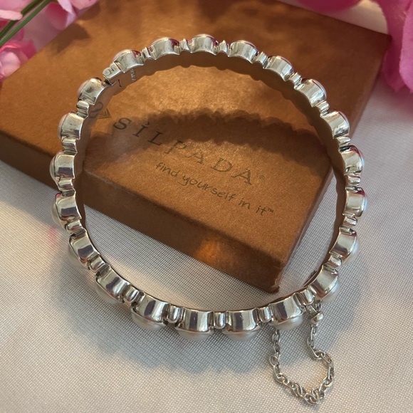 Silpada Pearl SUNKEN TREASURE Bangle Hinged Clasp Bracelet B2909 - Picture 10 of 17